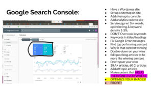 screenshot of google search console