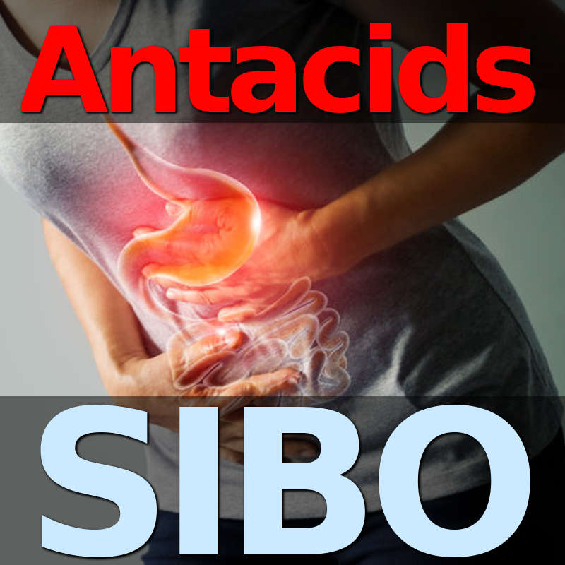 Antacids and SIBO, woman with GI upset, acid reflux and small intestinal bacterial overgrowth